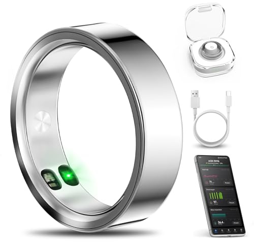 xiaobi Il primo anello intelligente al mondo con avvisi di chiamata/orologio/eventi, nessun abbonamento app, temperatura corporea/frequenza cardiaca/monitoraggio della salute delle donne, anello