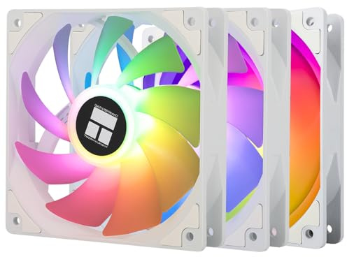 Thermalright TL-C12CW-S X3 120 mm CPU PWM ARGB-fläkt, 1 550 U/min tyst kylning, vit CPU-fläkt 3-pack, kan kopla upp sig med chassi/CPU-kylare