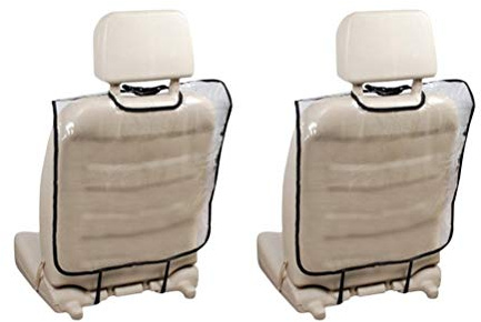SOLUSTRE Protectores de Respaldo de Asiento de Coche Transparentes Impermeables Antipatadas 2 Unidades para Uso Infantil Protección Interior Automotor