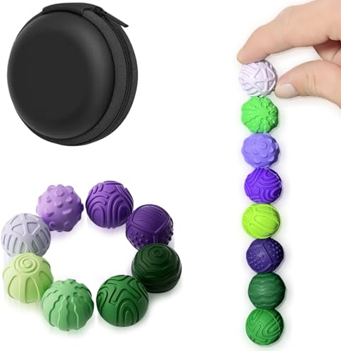 Echehi Billes Aimantées en Silicone, 8 Billes Anti Stress Silencieuses pour Adultes et Enfants, Jouet Sensoriel pour Concentration, Anxiété, Autisme, Bureau et École