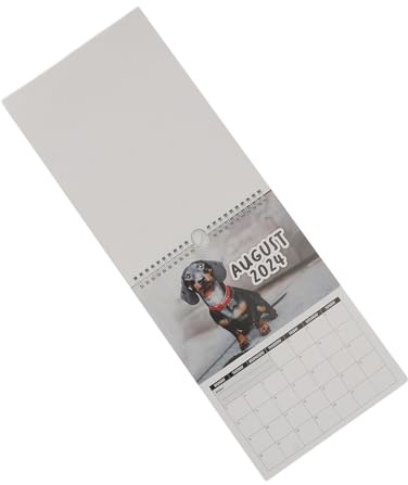 aqxreight Calendario de Pared para Perros 2024 Bloque de Escritura Grande Imágenes Lindas Calendario de Pared Divertido para Sala de Estar Dormitorio Oficina para Rasgar el Uso de Orificios