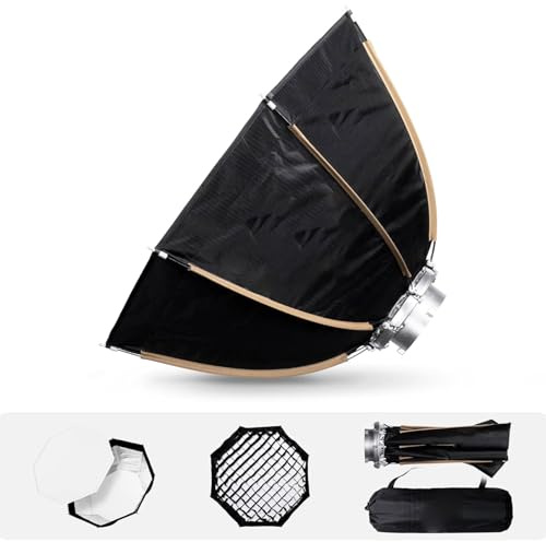 ZDAGELD Softbox de Liberación Rápida, Softbox Octogonal con Rejilla de Panal, 40D para Luces de Relleno de la Serie X200/CX100/X60, Modificador de Luz Portátil y Flexible para