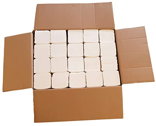 Premium-Papierhandtücher, 2-lagig, Zellstoff, 25 x 21 cm, 3.200 Blatt – Falthandtücher, Top-Handtuchpapier, Hygienischer Betriebsbedarf, Weiß, Für Büro, Gastronomie & Haushalt