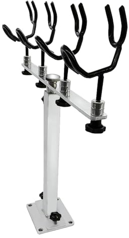 Mojiate PVC Coated Fishing Rod Holder Aluminum Fishing Rod Bracket Sure Grip Pole Support for Boat, Ship, Yacht and More, Gifts for Water Sports Enthusiasts and Presents for Fishing Lovers