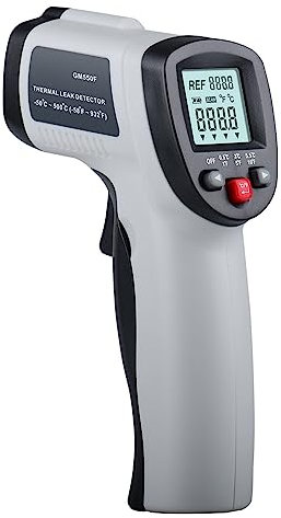 2-in 1 Non-contact Infrared Thermometer/Thermal Leak Detector, GM550F Temperature Gun 50℃ ~ 500℃ (-58℉~ 932℉) ，with tricolor back light indicator and audible alarm