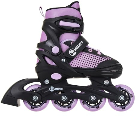 Madivo Horizon Girl Inliner VERSTELLBAR | ABEC-5 Kugellager Inlineskates | für Damen - Mädchen - Kinder | Schwarz/Rosa | Größen: 30-33, 34-37, 38-41 (L (38-41))