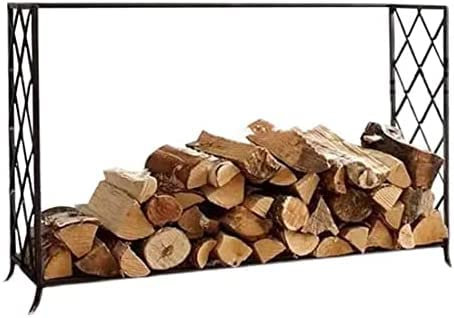 LXWKAI Portalegna, portalegna, ripiano portaoggetti in Legno per Uso Esterno, Porta Legna, Carrello elevatore, Patio, Supporto in Metallo, Tubo in Acciaio, Telaio impilabile (Nero,