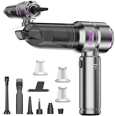 YQXTOOEL Aspiradora De Mano 20000pa De Mano Potente,Sin Escobillas 4 In 1 3 Marchas Aspirador De Coche,USB C BateríA Recargable para Sofa, Maletero, Pelo De Mascotas