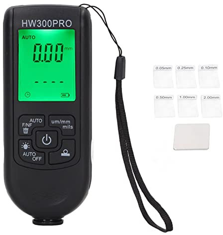Digital Coating Thickness Gauge, Automatic Digital Car Coating Thickness Meter with Portable Rope, Automatic Shutdown Paint Coating Thickness Gauge Meter for Car Industrial (Black)