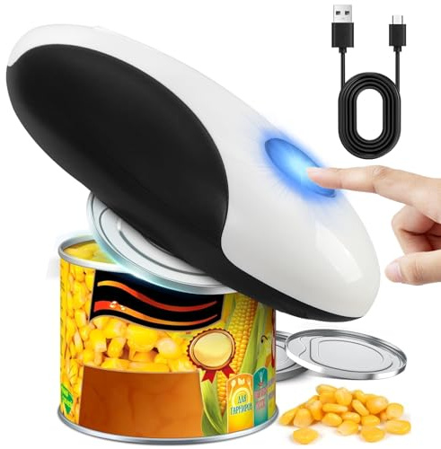 Pyxfeiiu Electric Can Opener,USB Rechargeable Can Opener,One-Touch Cordless Can Opener,Smooth Edge,Hands Free,Food Safety,Kitchen Gadget Battery Operated,Automatic Can Openers for Seniors