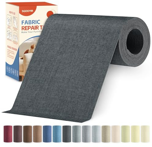Parche Adhesivo Tela Gris MáS Oscuro, 10x200cm Tela Adhesiva para Tapizar Autoadhesivo, Kit de Reparación de Parche de Lino Autoadhesivo para Muebles, Toldo, Asientos De Coche, Sillas, SofáS, Cojines