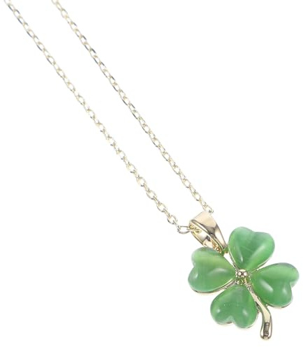 Ciieeo Collar De Trébol De Cuatro Hojas Con Ópalo Natural Collar Colgante Para Mujeres Y Niños Joyería Irlandesa Regalo De Buena Suerte Para Uso Diario Y Eventos