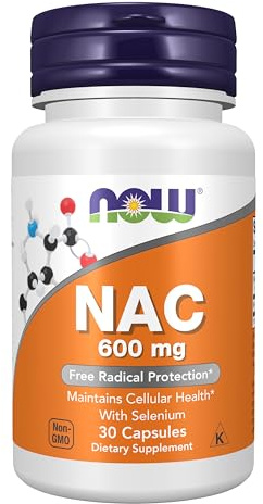 Now Supplements, NAC (N-Acetyl Cysteine) 600 mg with Selenium 30 Capsules