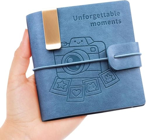 Album Fotografico Piccolo, 50 Pagine con 100 Foto per Fotocamera Istantanea Fujifilm Instax Mini 12 11 9 40 99 90 Evo/Polaroid Snap/Z2300, Mini Album Fotografico in Pelle da Inserire Per Foto