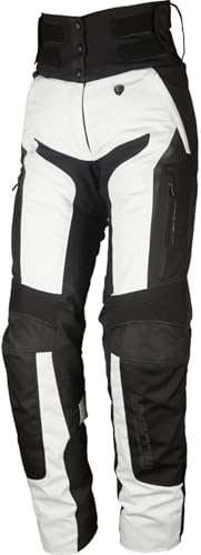 Modeka Elaya Damen Motorrad Textilhose, hellgrau/schwarz, 38