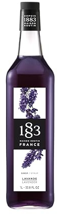 1883 Maison Routin Premium Lavender Syrup - Flavoured Coffee Syrup, Cocktails, Mocktails, Iced Tea – Great Sugar Alternative, Vegan-Friendly, Allergen-Free – 1L Glass Bottle