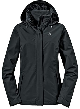Schöffel Damen Jacket Gmund L, wind- und wasserdichte Regenjacke, atmungsaktive Outdoor Jacke, Wanderjacke mit verstaubarer Kapuze