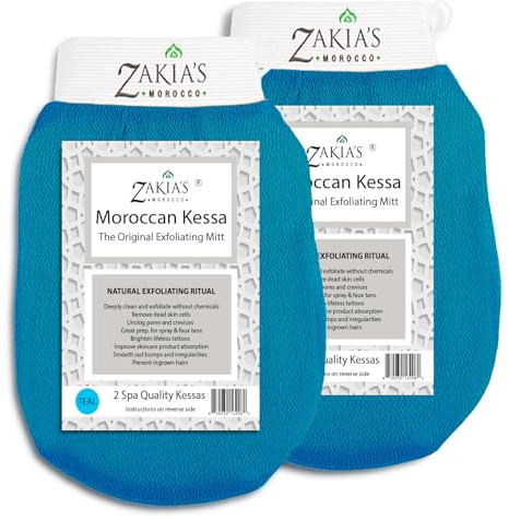 Original Kessa Exfoliating Glove -Value Pack (2 pcs) - Teal Blue