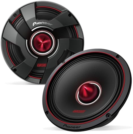 PIONEER TS-M801PRO P.R.O. Series 8 Pulgadas 700 W Potencia máxima, Cono de Pulpa mezclada, Controlador de Graves Medios de Alta eficiencia - Altavoz componente Serie Pro (par)