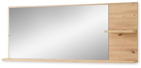 BARI Wandspiegel in Artisan Eiche Optik FSC-Zertifiziert - Praktischer Spiegel mit Ablage für Flur & Garderobe - 148 x 60 x 17 cm (B/H/T)