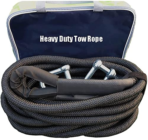 Sangle De Remorquage Corde De Remorquage 4x4 Ceinture De Remous pour Le Sauvetage De Véhicules SUV De Voiture avec 2 Chaînes De Sécurité Gants Antidérapants Et Sac De Rangement,5T/3.0M