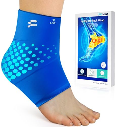 Fitomo Poche de Glace Cheville 3D ThermalLock - Pack Froid/Chaud Réutilisable pour Cheville, Soulage Entorse et Tendinite, Gel Cryo 25% Plus Longtemps, Compresse Sport 500+ Utilisations (1 Unité, XL)