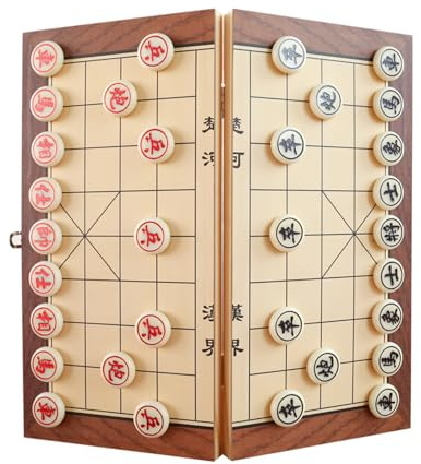 Scacchi cinesi Xiangqi, pezzi magnetici da gioco, set da gioco da viaggio con scacchiera pieghevole, giochi di strategia educativi tradizionali(9.4 x 9.4in)