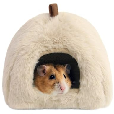 Hamstersäng – varm avtagbar stoppning halkfri, hamsterhus plyschsäng med mjukt material, för chinchilla ekorre gerbil vilar lek sömn, balkong klassrum lägenhet, litet husdjur komfort