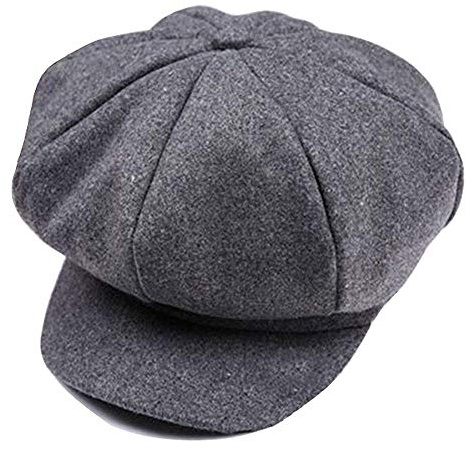 JIHUOO Enfant Casquettes Plates Newsboy Béret Chapeau Visière Gavroche Casquette Gris
