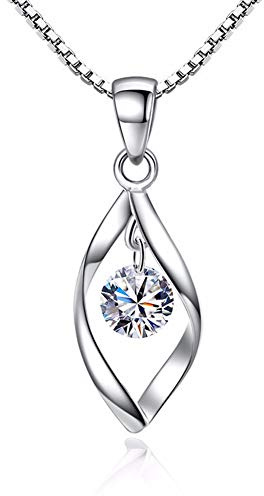 Zolkamery Smyckesset silver 925, Twist halsband & örhängen örhängen set, 1.2 cm x 2.6 cm, Sterlingsilver, Kubisk zirkon