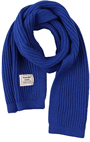 Peecabe Kids Scarf Soft Warm Knit Neck Warmer Winter Classic Scarf for Boys Girls (Royal Blue)