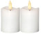 LED Mini Kerzen Echtwachs 3D Flamme H: 7,5cm inkl. Batterien - Timer - weiß - 2St.