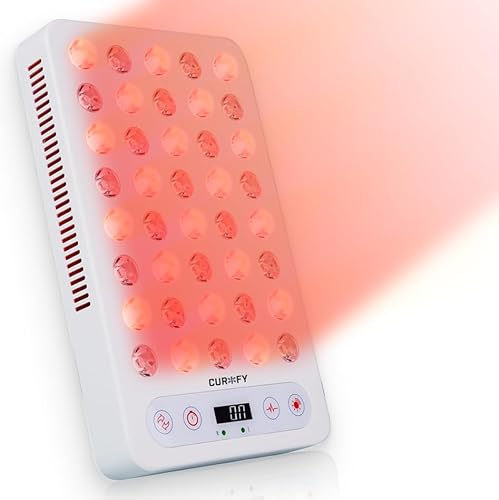 Curify® Infrarotlampe – Infrarot-Therapielampe für Muskeln, Gelenke und Stimmung – 100% UV-Blockierung – Kollagenlampe – fördert die Durchblutung – Fibromyalgie – Lichttherapie