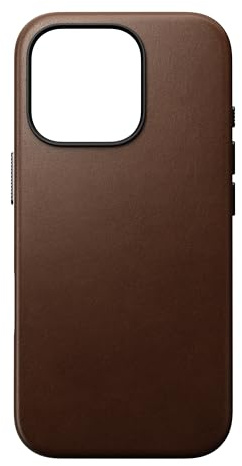 NOMAD Traditional Leather Case | für iPhone 16 Pro | Schutzhülle aus hochwertigem Echtleder | MagSafe-kompatibel | Brown