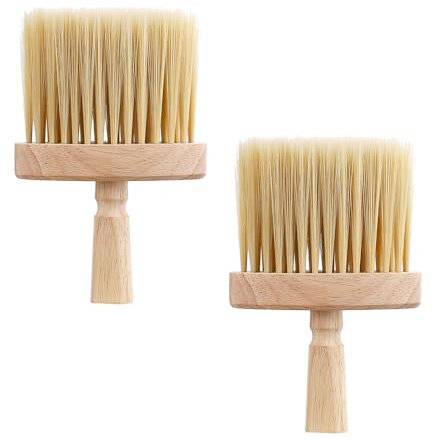 NUZAMAS - 2 cepillos de madera para limpiar ranuras de ventana, cepillo para el polvo, cerdas suaves, mango de madera, cepillo para el polvo, boquilla para juntas, cepillo para casa, teclado, coche,