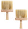 NUZAMAS - 2 cepillos de madera para limpiar ranuras de ventana, cepillo para el polvo, cerdas suaves, mango de madera, cepillo para el polvo, boquilla para juntas, cepillo para casa, teclado, coche,