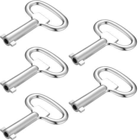 5 Pcs Llave Ranuradas de Metal, Llave Ranurada Contador de Agua, Llave Universal Multifuncional, Llave Utilidad para Radiadores Cajas Armarios de Control Medidores Eléctricos Medidores Agua