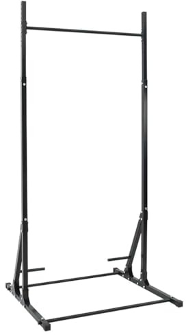 vidaXL Estación de Dominadas con Mangos para Flexiones Acero Negro Capacidad 150 kg Altura Ajustable para Gimnasio en Casa Entrenamiento de Fuerza Diseño Compacto Equipo Fitness Metal Duradero Dispo