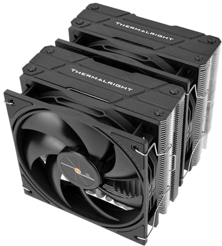 TR-Termalright Peerless Assassin 120 Black V3 CPU-kylare, dubbelt torn med 6 värmerör. Levereras med svart topplock, två 120 mm PWM-fläktar 2000 varv/min, för AM5/AM4, Intel lga1851/1700/1150/1151