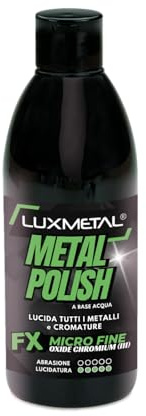 Lux Metal FX Metal Polish - Pasta verde abrillantadora micro fina a base de agua con óxido de cromo III, esmalte verde para metales, acero inoxidable, aluminio, latón, bronce y cobre