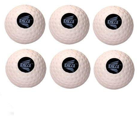 Lot de 6 balles alvéolées pour machine à pitching Sport Hockey sur gazon Blanc
