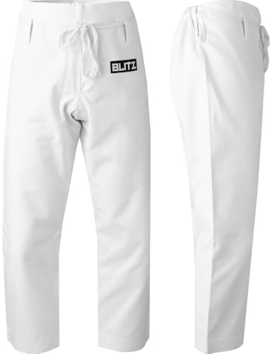 Blitz Middleweight Martial Arts Trousers - White - 5/180cm