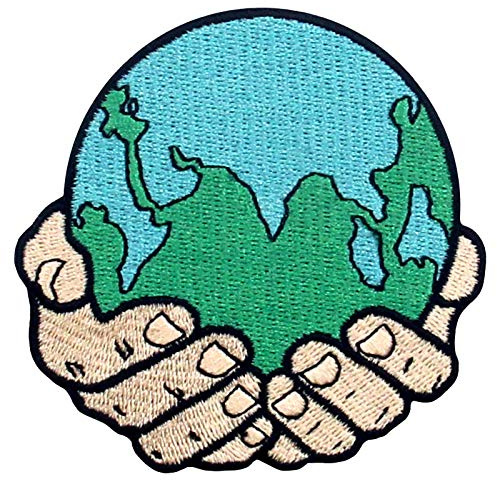 Skydda våra hem händer håller jorden lapp broderad applikation märke stryk på sy på emblem