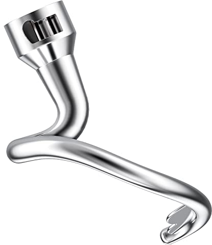 aikeec Gancio per Impastare in Acciaio Inox per Robot da Cucina Kitchenaid, Acciaio Inossidabile K45DH Gancio per Impastare per Kitchenaid K45 K45SS KSM75 KSM90 KSM95 KSM100 KSM103 KSM110 KSM150