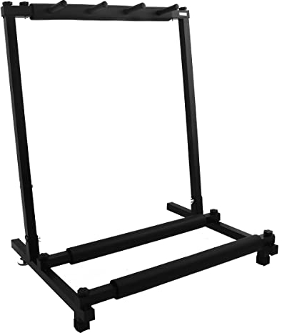 Cozyel 3-Fach Gitarrenständer Multistand Gitarrenstativ Mehrfach Gitarrenhalter, Faltbar mit Rollen, Guitar Stand, Multi-gitarren-rack für Akustikgitarre, Klassik Gitarre, Akustikbass, E-Gitarre