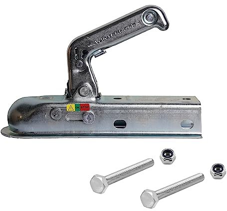 Rebadis Tête d'attelage remorque, boitier Compatible Boule d'attelage diamètre 50mm, livré avec Les vis (Timon carré 50mm)