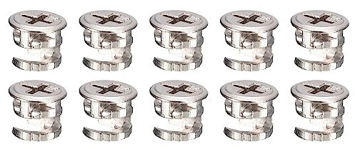 QUARKZMAN 13mm Mobili Camme Blocco x 20pz Mobili Camme Blocco Dado Connettori Raccordi per Cassetto Cassettone Mobili, [Argento Tono]