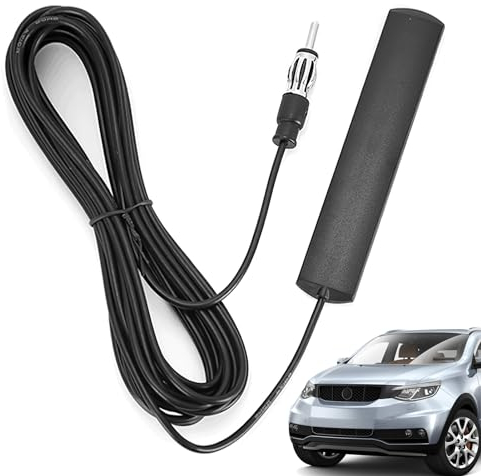Autoradio Antenne FM, Universal FM Auto Radio Scheibenantenne mit DIN-Stecker, 5M Verlängerungskabel Antennen, Windschutzscheiben Klebeantenne für Auto LKW SUV Radio und Stereo Empfänger Tuner