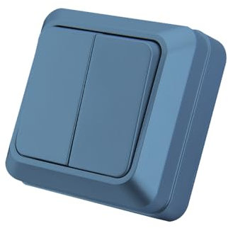 Wechselschalter, 2-Wege-Wandschalter, Blau farben, mechanischer Wandschalter, 86 mm, Standardschalter, 10 A, 250 V