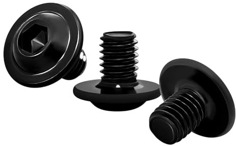 HONPHIER 50 Piezas M6 x 8mm Tornillos Allen Tornillo a Máquina Acero Inoxidable Tornillo de Cabeza Alomada con Brida Y Hexágono Interior, Negro